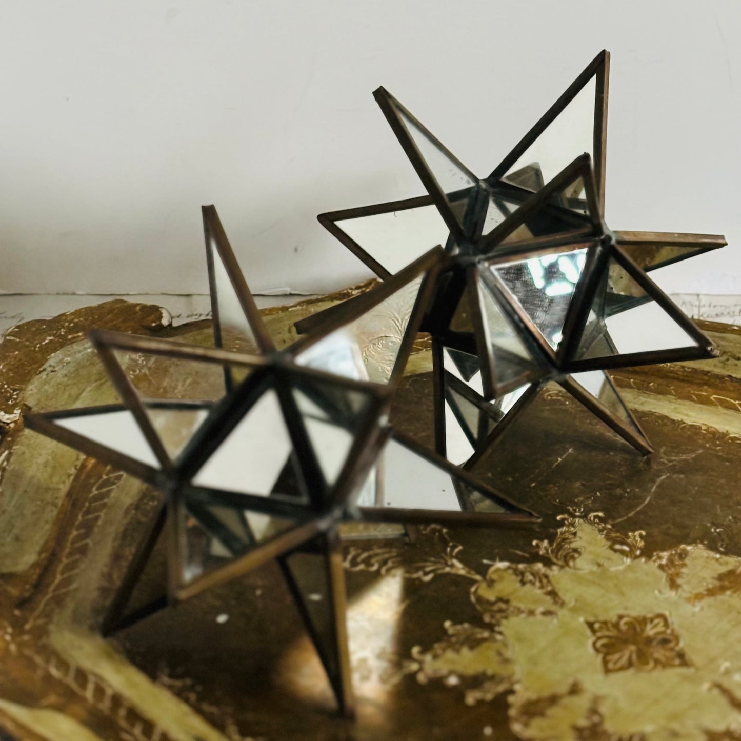 Vintage Mirrored Star Candle Holder