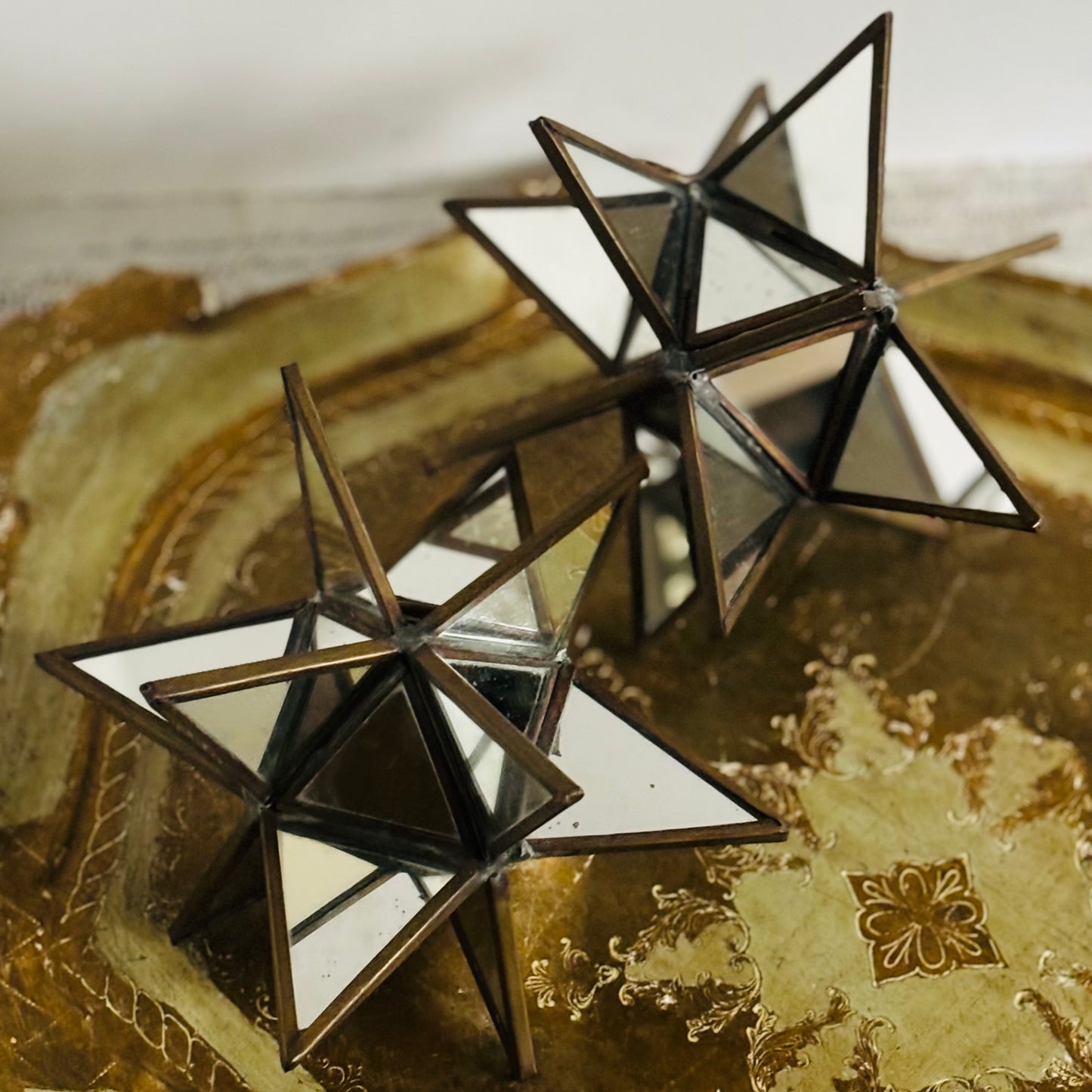 Vintage Mirrored Star Candle Holder