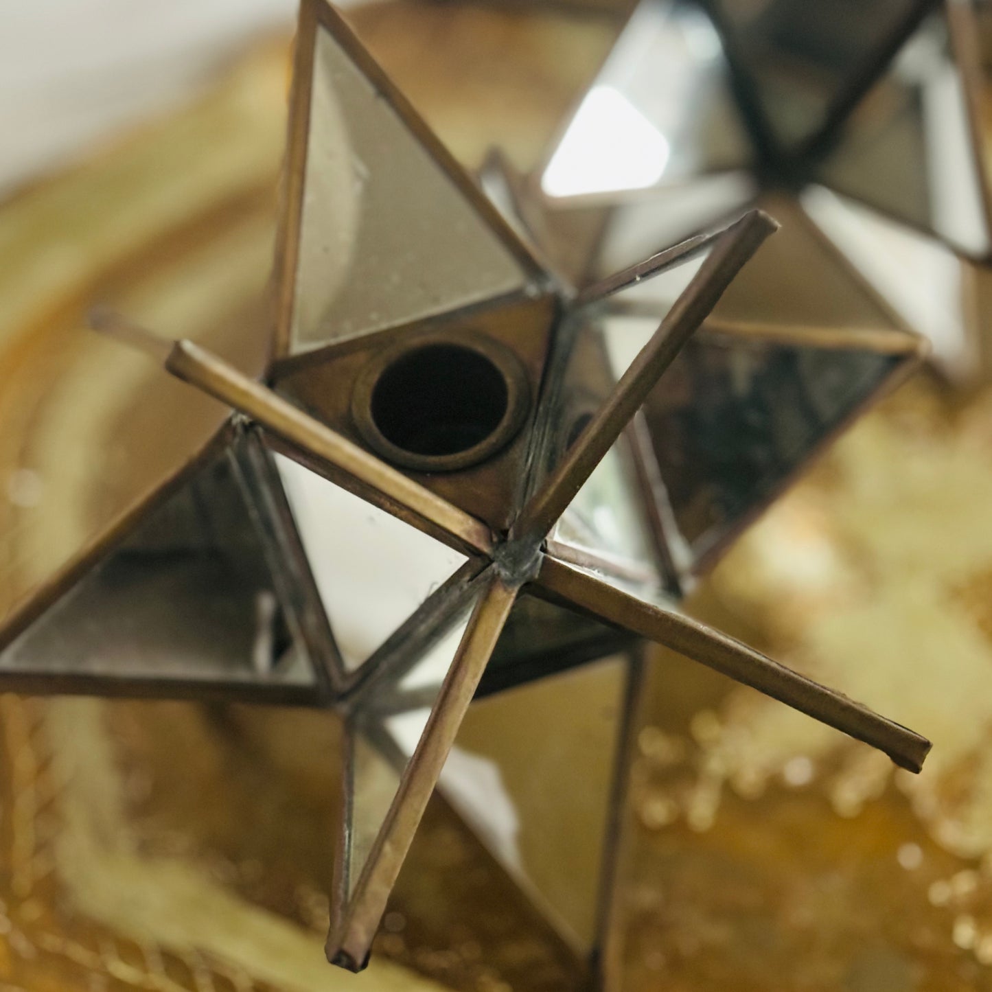 Vintage Mirrored Star Candle Holder