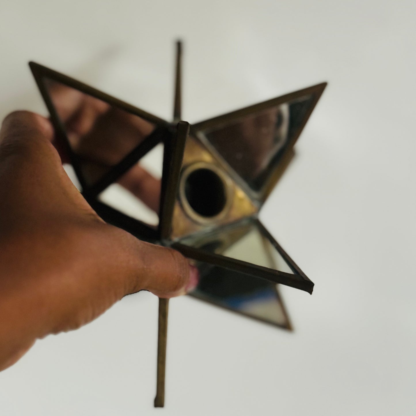 Vintage Mirrored Star Candle Holder