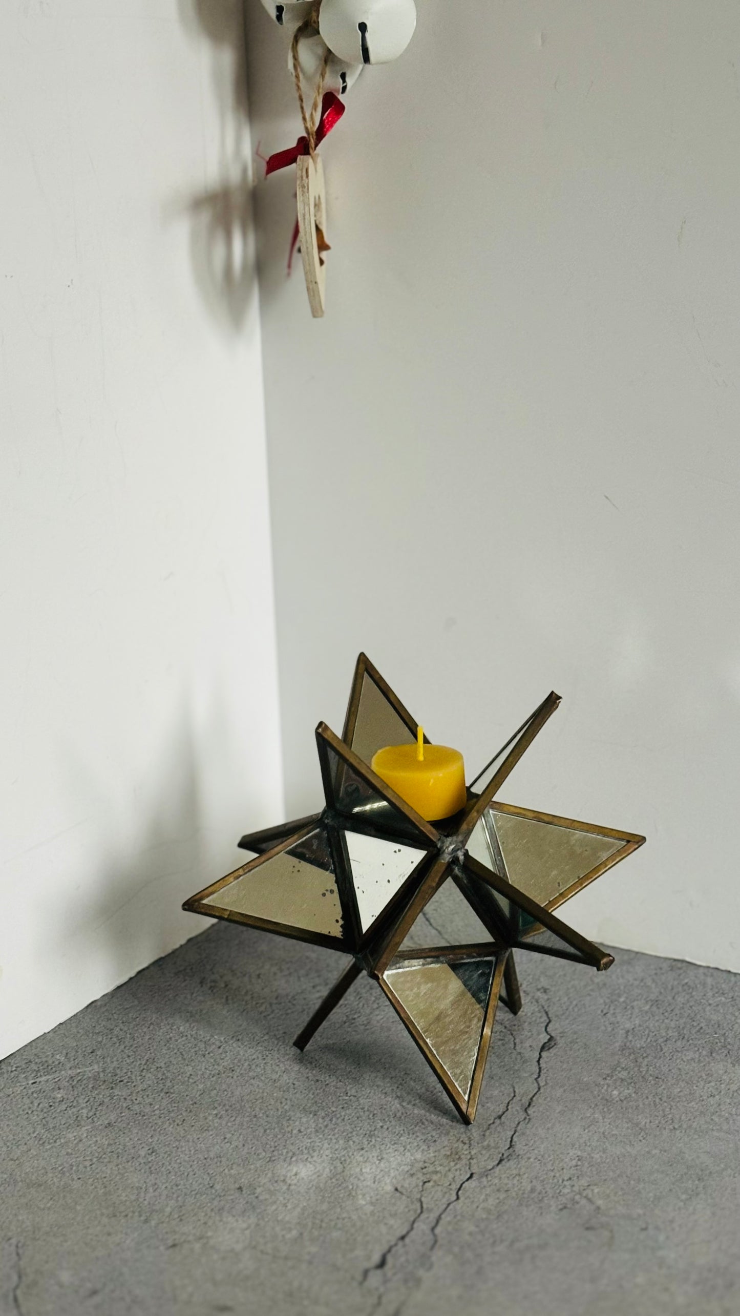 Vintage Mirrored Star Candle Holder