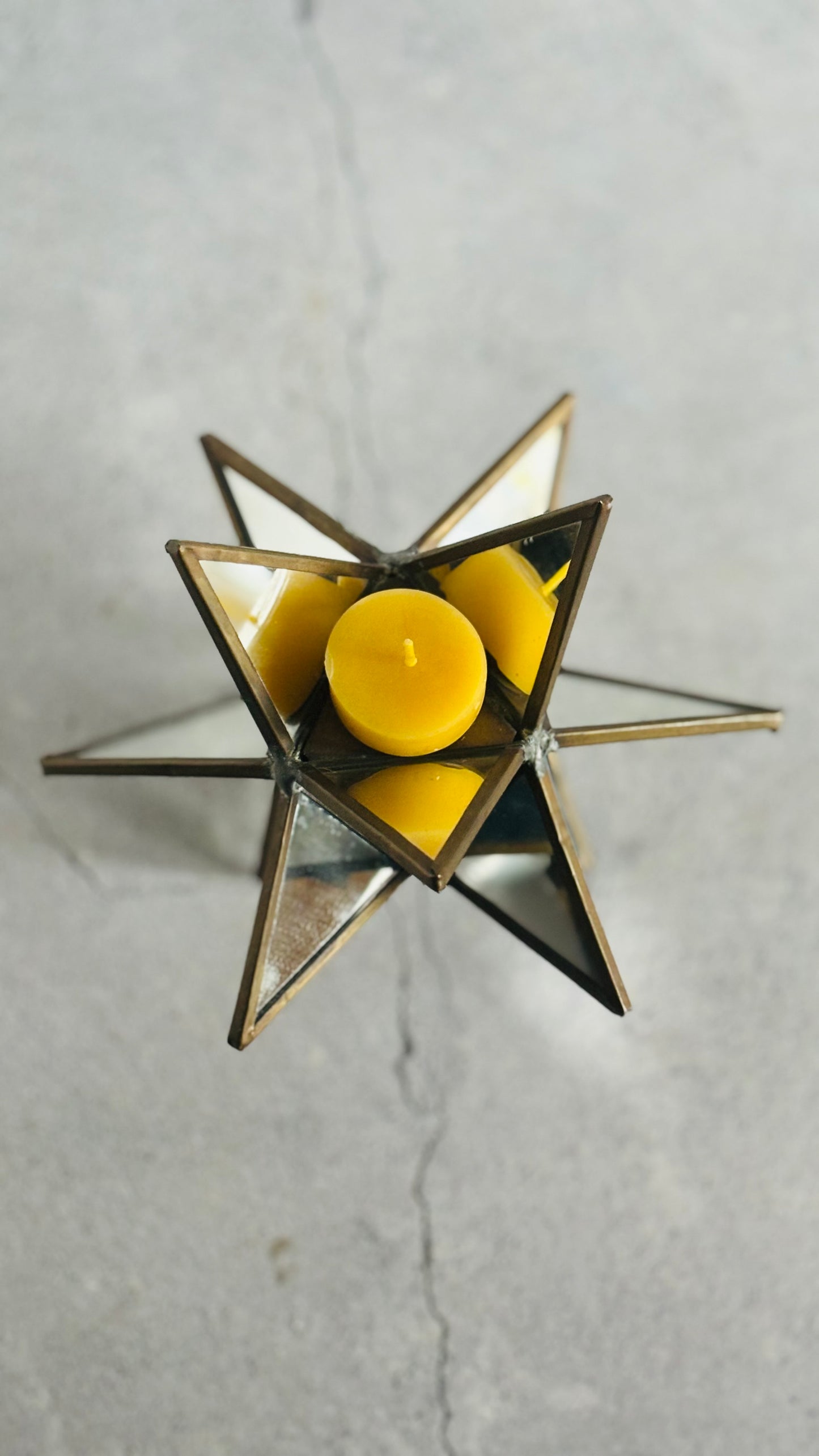 Vintage Mirrored Star Candle Holder