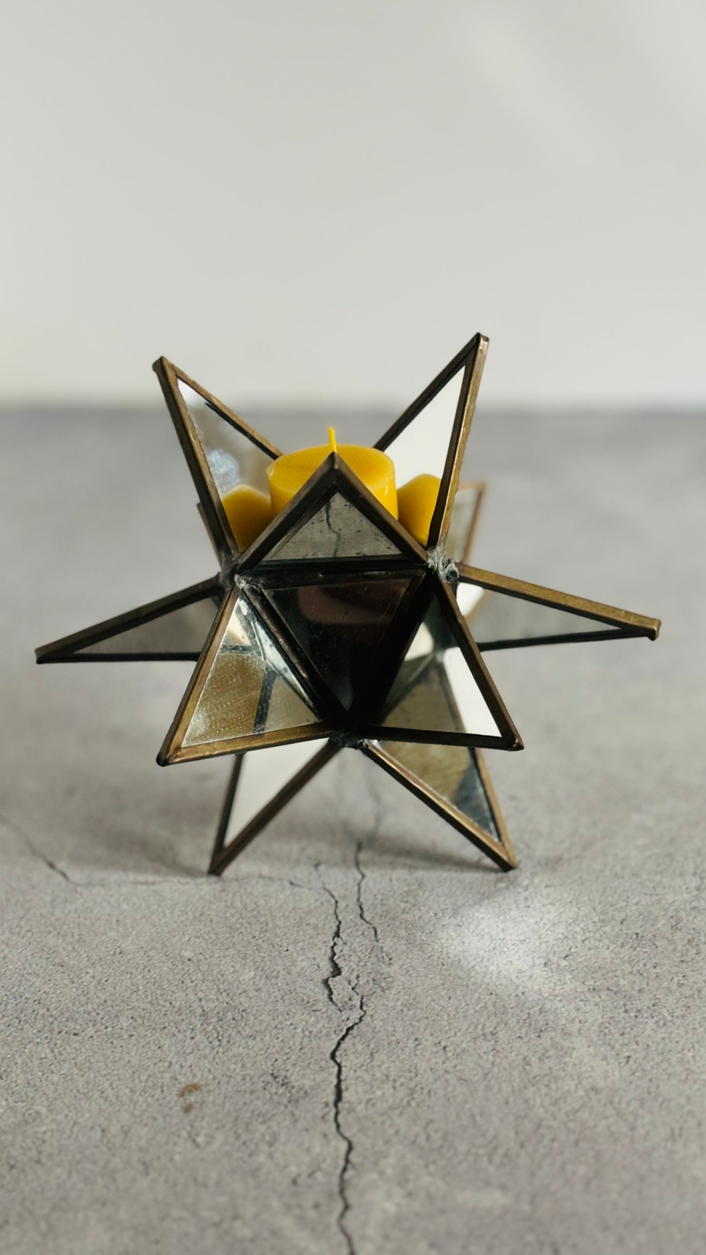 Vintage Mirrored Star Candle Holder