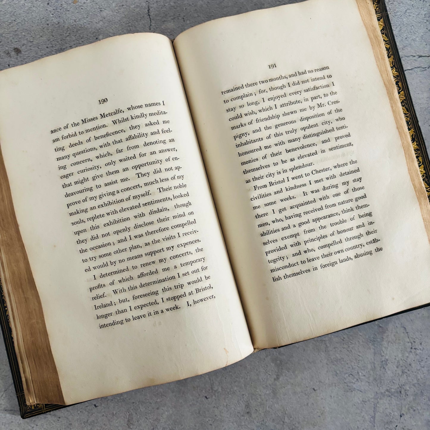 Rare Antique Leather Bound Gilded Book | Memoirs of Count Boruwlaski