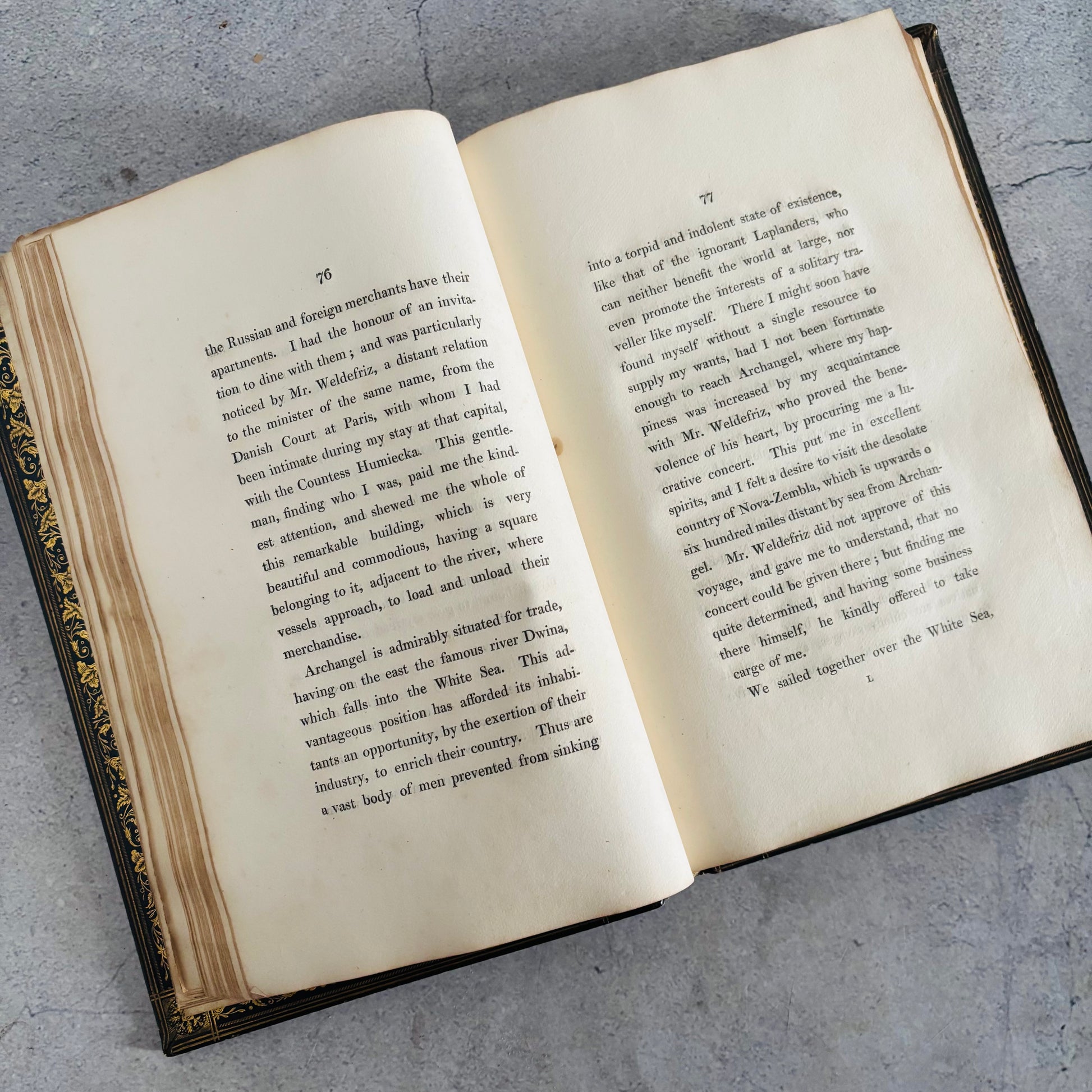 Rare Antique Leather Bound Gilded Book | Memoirs of Count Boruwlaski