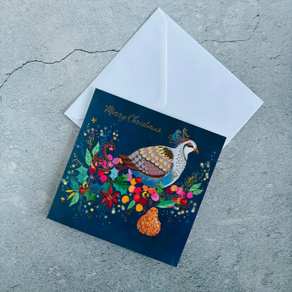 Lupus UK Christmas Cards Pack of 10 - Colourful Partridge