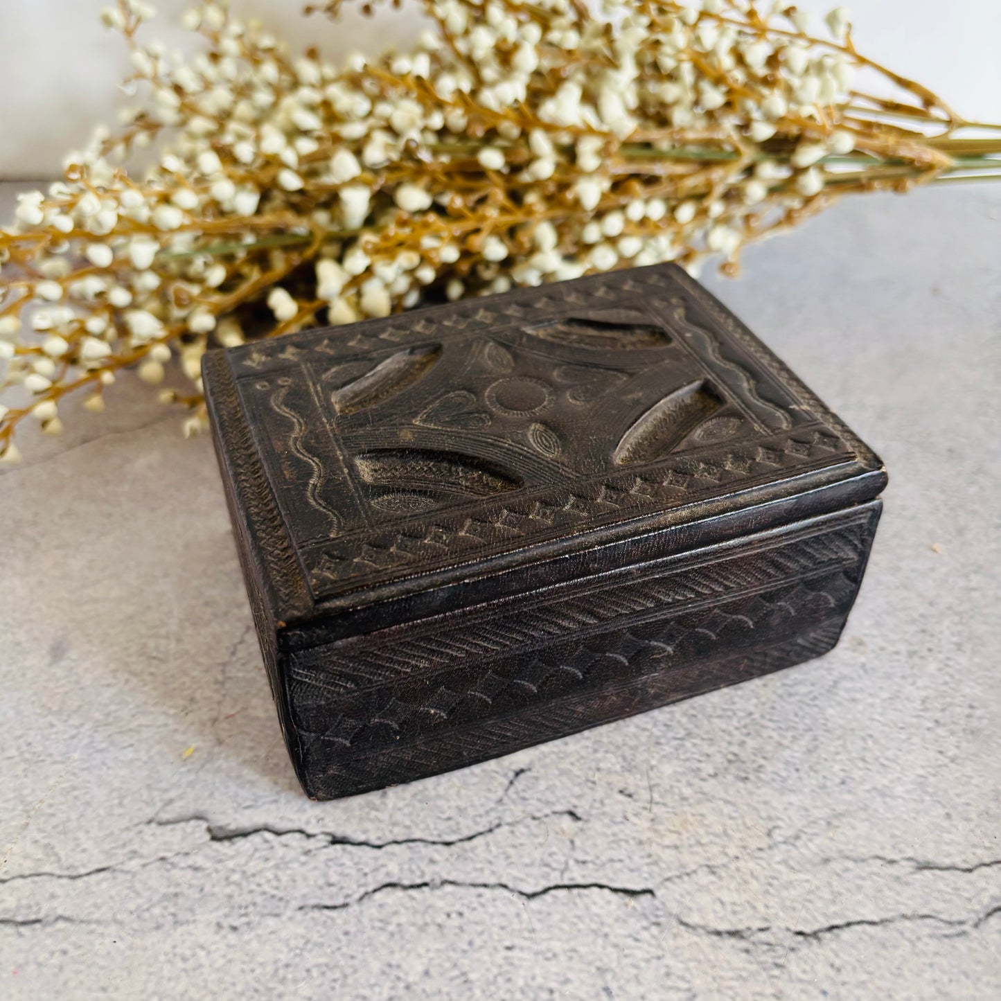 Vintage Tooled Leather West African Tuareg Box | The Urban Vintage Affair