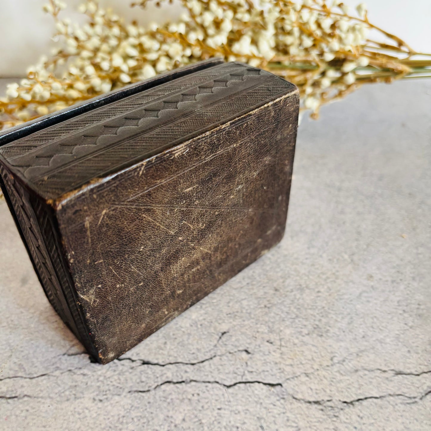Vintage Tooled Leather West African Tuareg Box | The Urban Vintage Affair