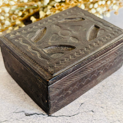 Vintage Tooled Leather West African Tuareg Box | The Urban Vintage Affair
