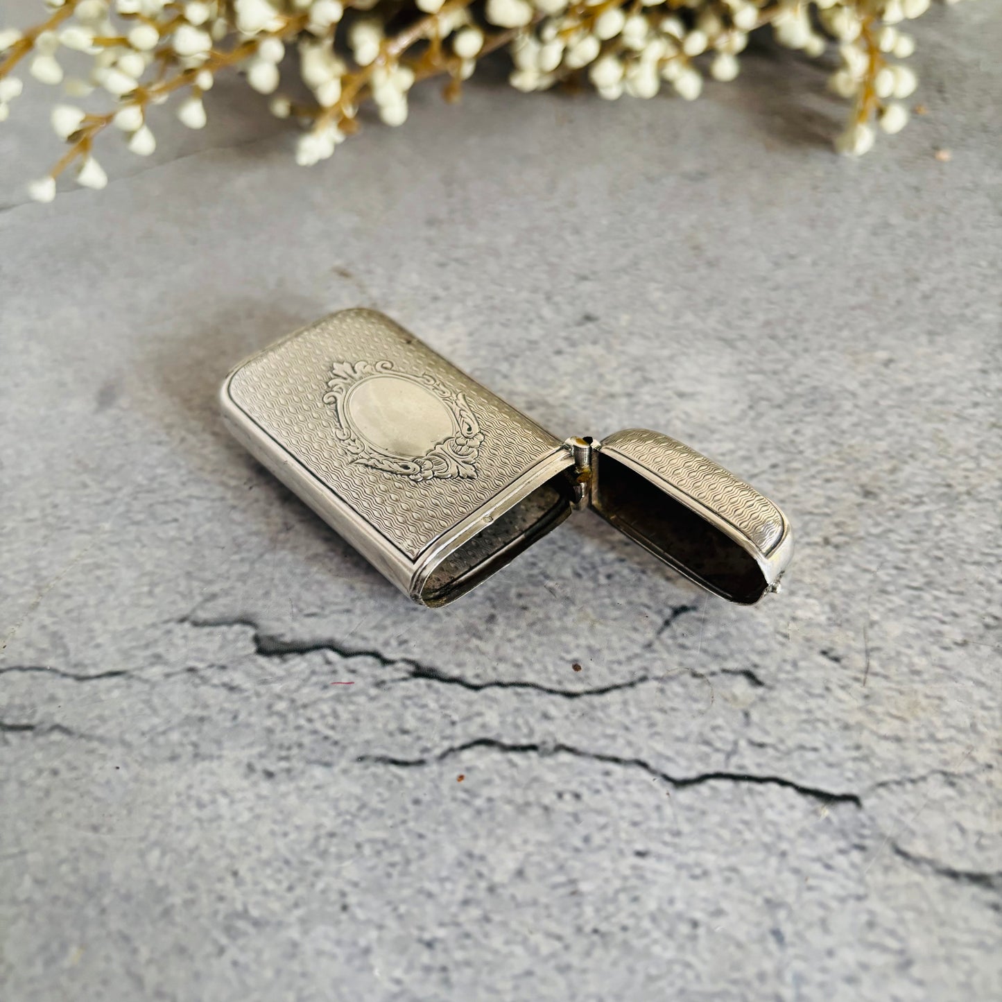 The Mixologist Abi  - Antique Silver French Vesta Case