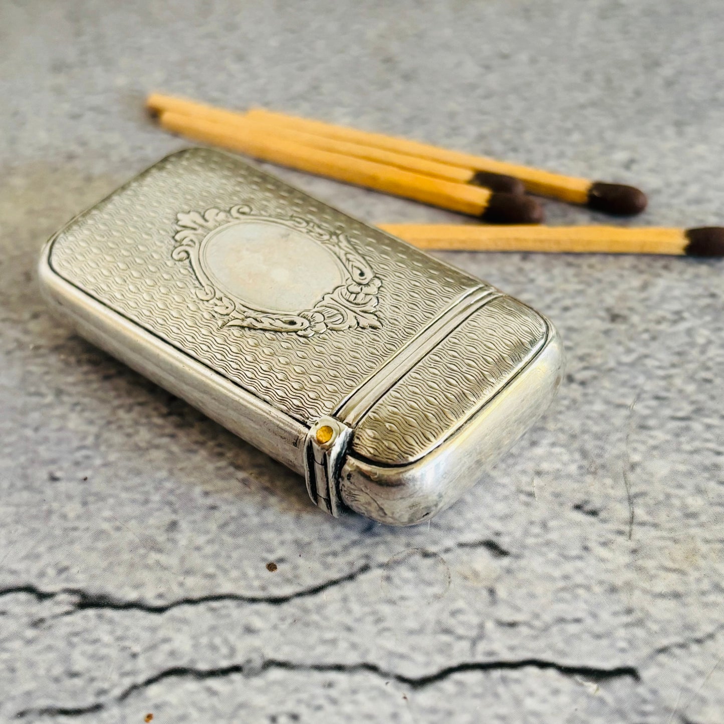 The Mixologist Abi  - Antique Silver French Vesta Case