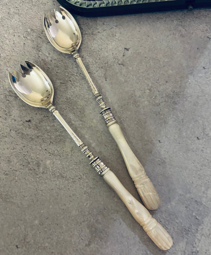 The Headhunter Trinny - Pair of Antique Silver Runcible Spoons