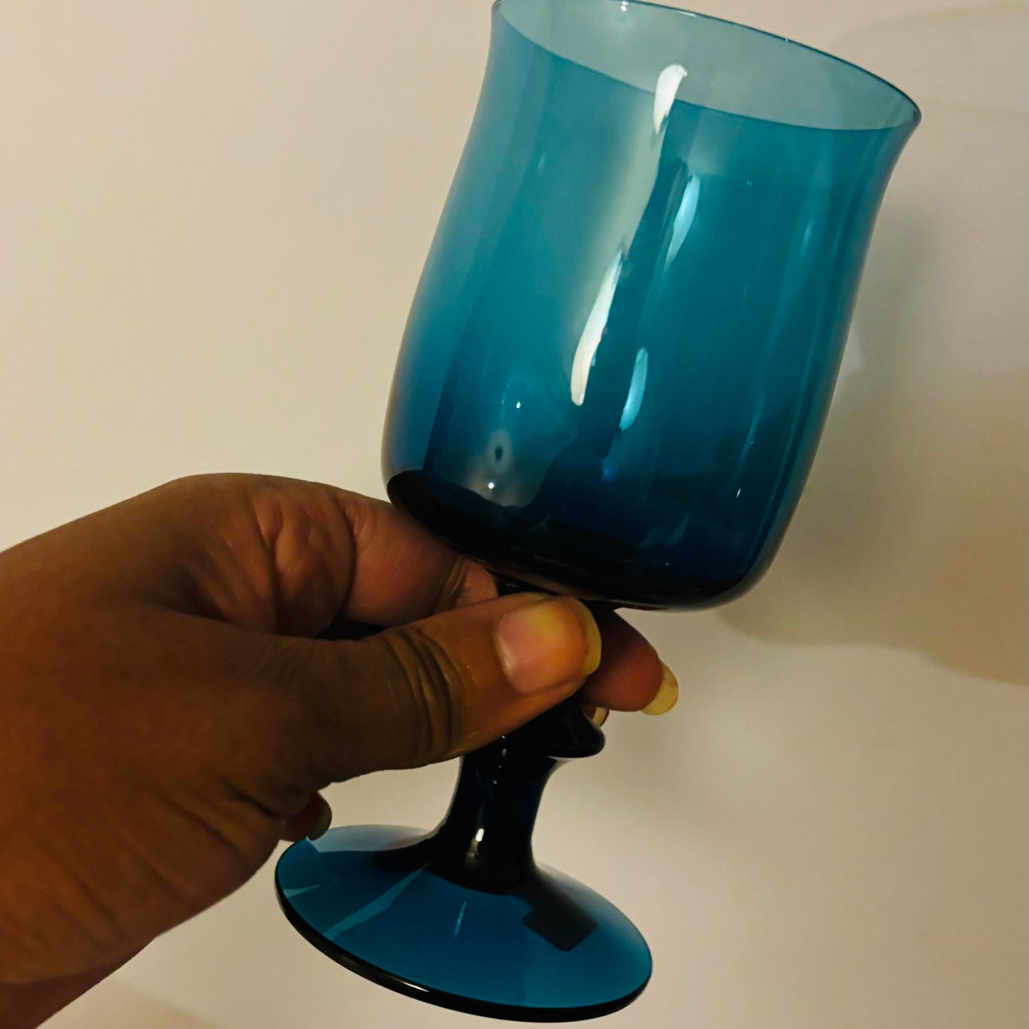 The Stripper Jim - Mid Century Blue Cocktail / Wine  Glasses