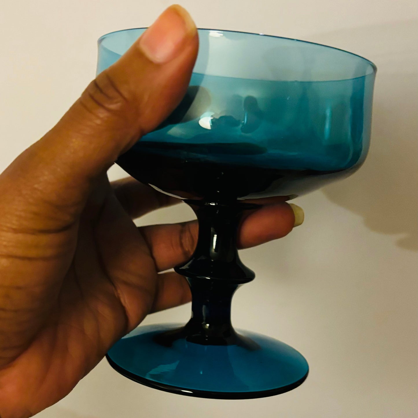 The Stripper Jim - Mid Century Blue Cocktail / Wine  Glasses