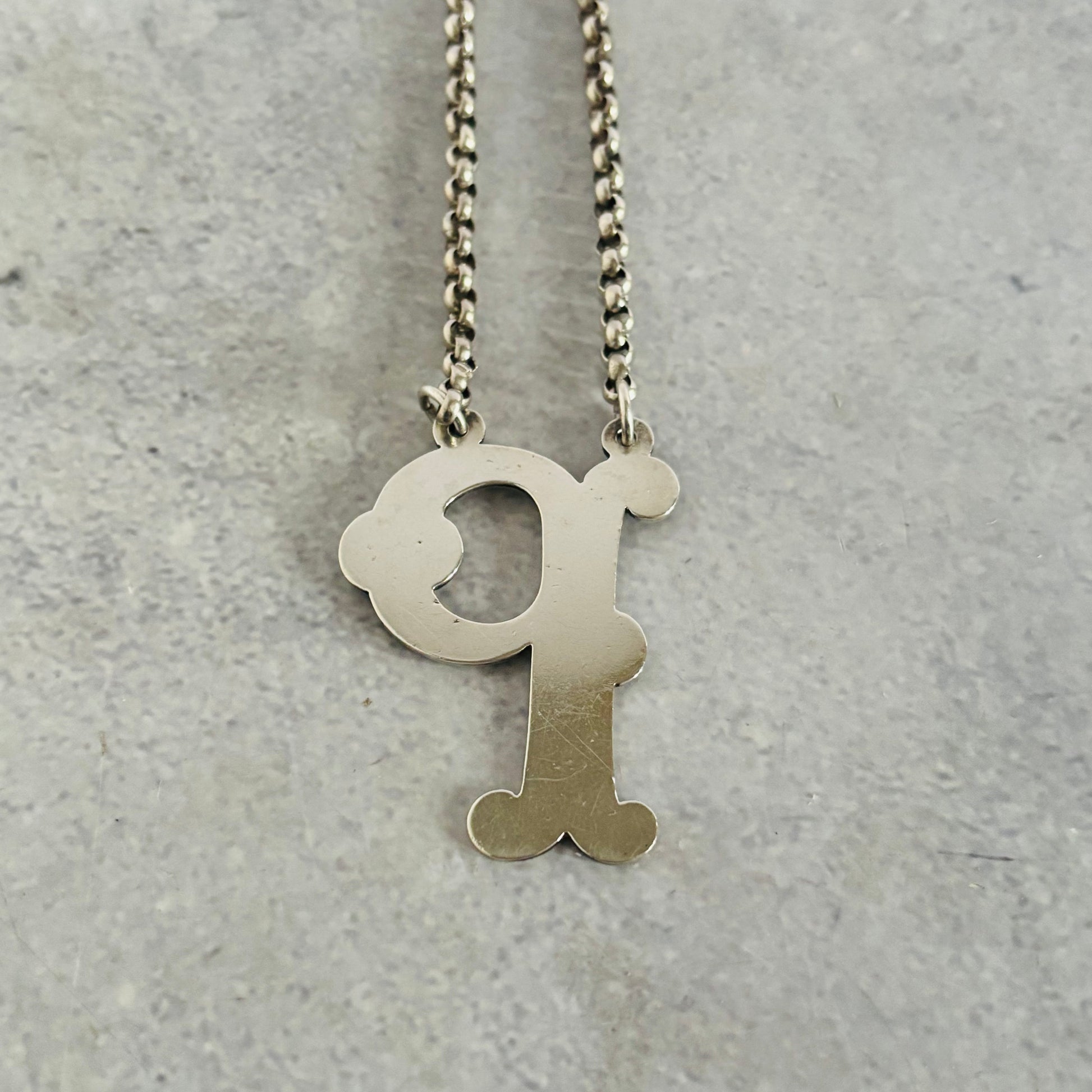 Antique Silver Decanter Label Letter P for Port | Bottle Tag