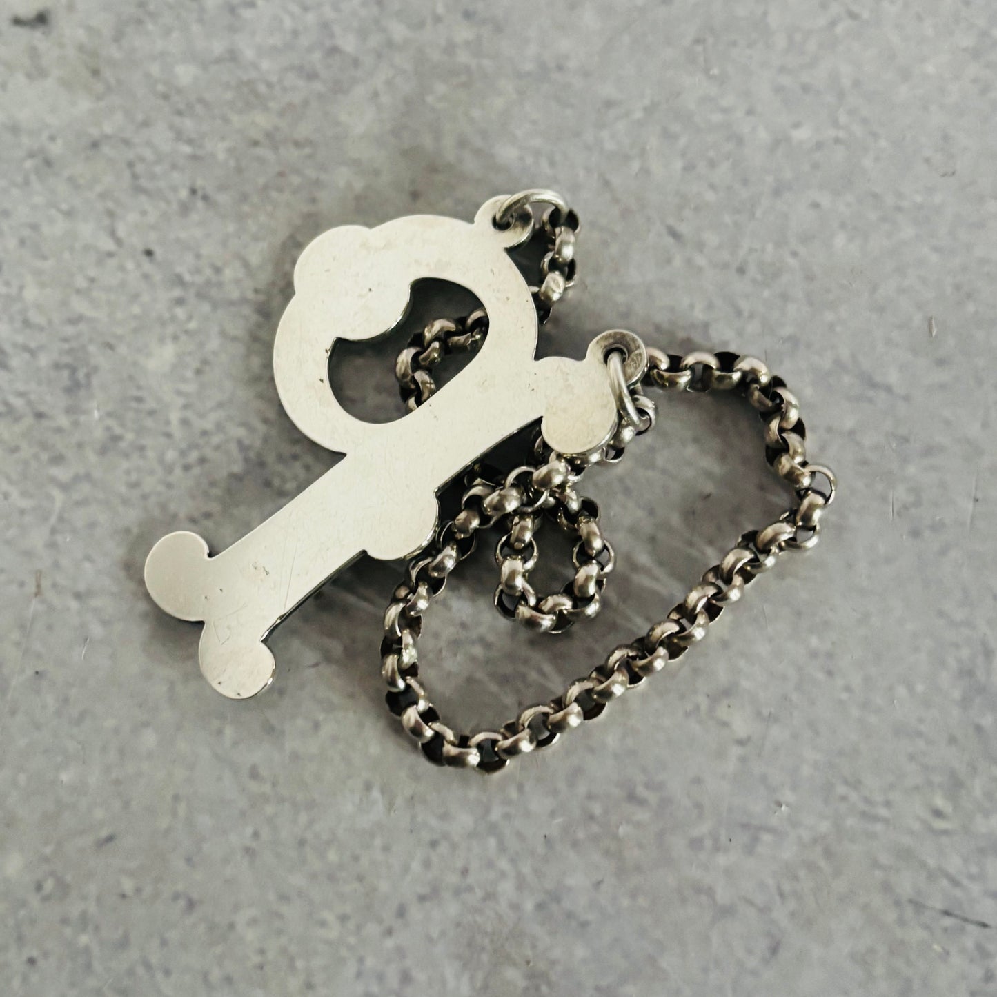 Antique Silver Decanter Label Letter P for Port | Bottle Tag