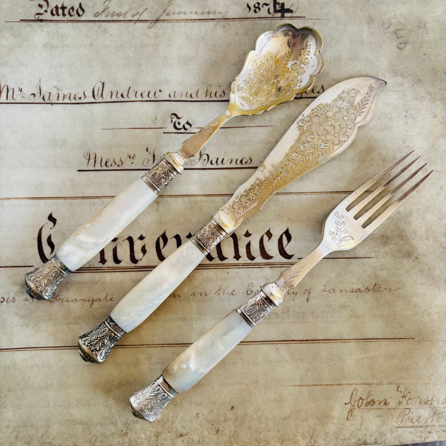 Antique Silver and Mother Of Pearl Cutlery | The Urban Vintage Affair