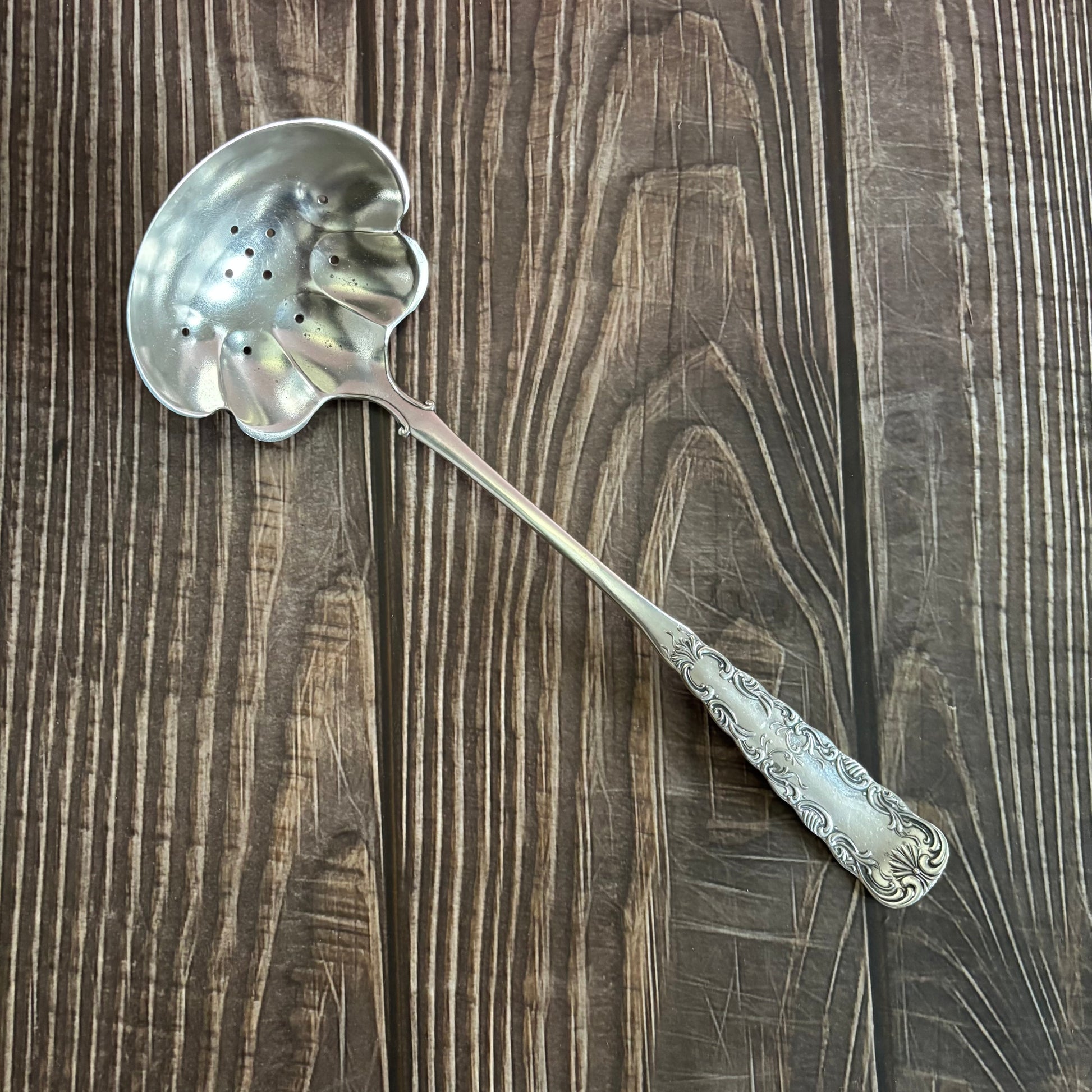Antique Silver Plate Long Perforated Ladle | Rogers Brothers
