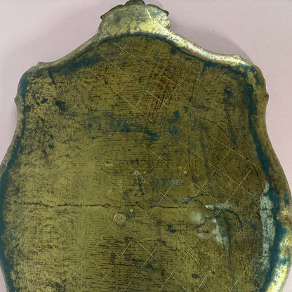 Vintage Florentine Distresses Green & Gold Decorative Italian Tray