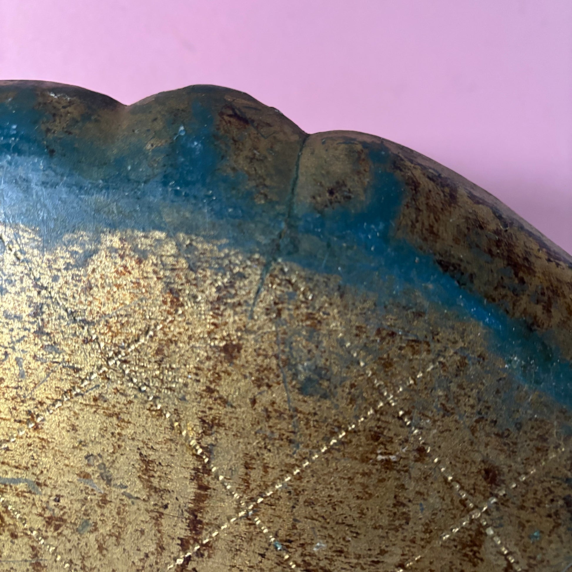 Vintage Florentine Distresses Green & Gold Decorative Italian Tray