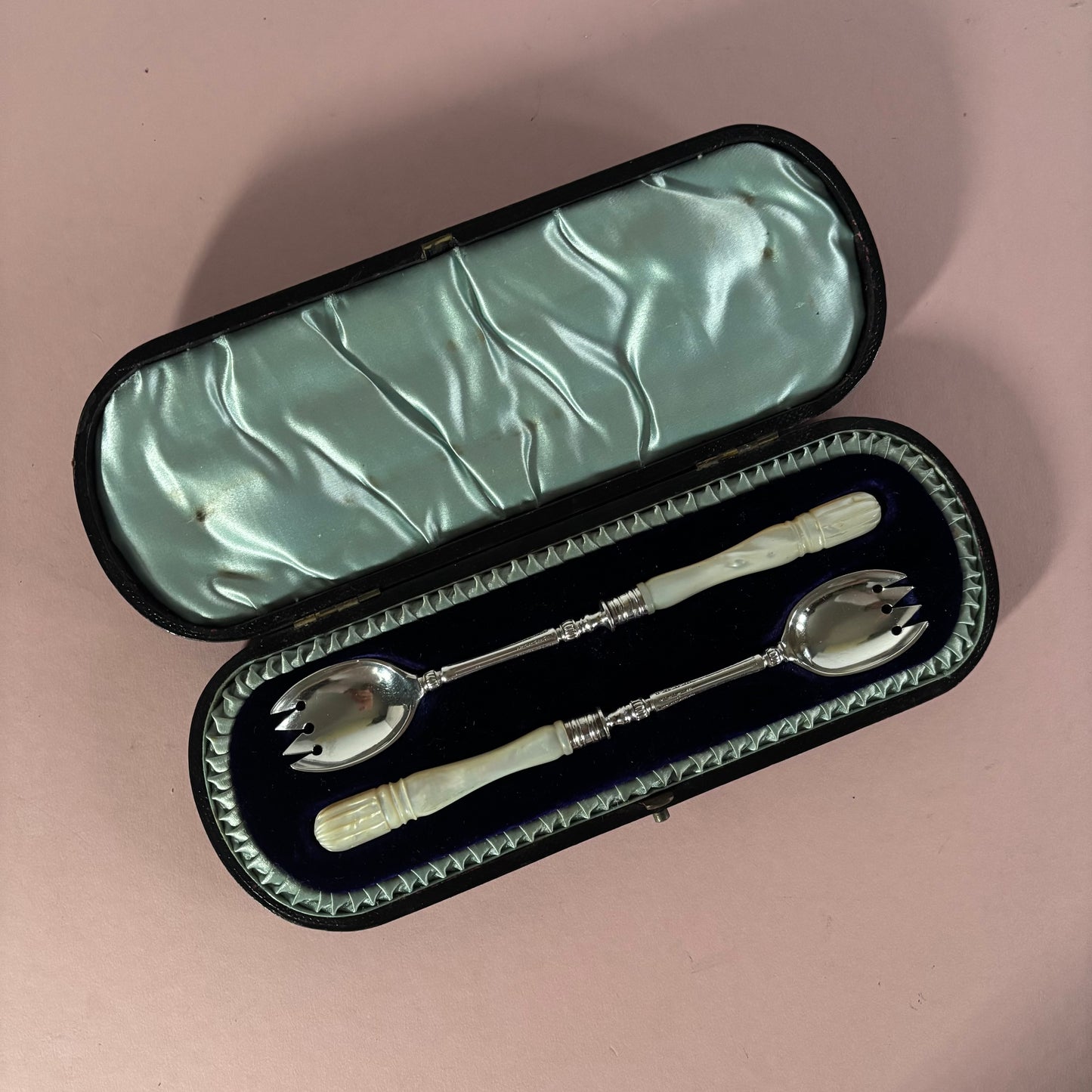 Antique Sterling Silver & Mother Of Pearl Runcible Spoons | Sporks