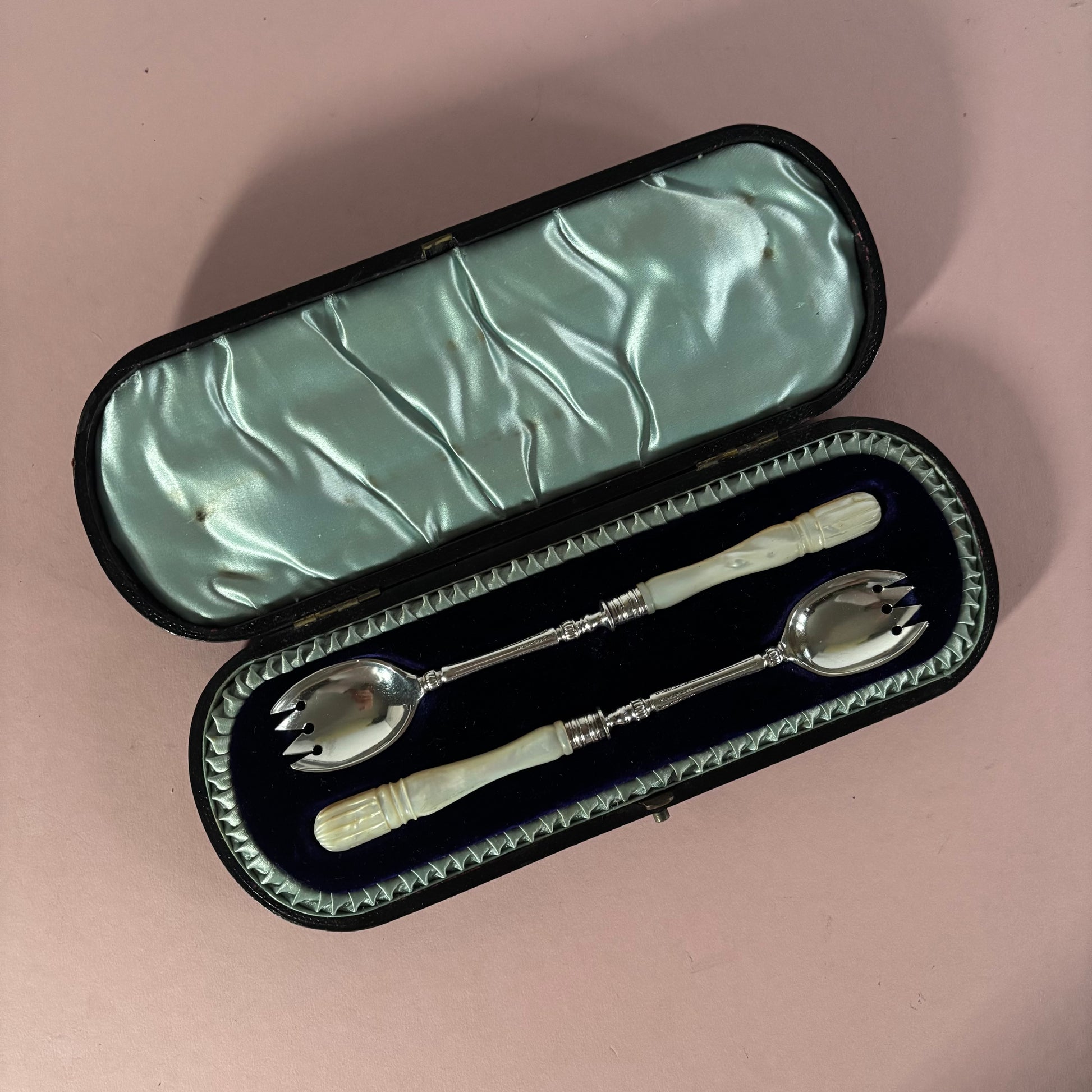 Antique Sterling Silver & Mother Of Pearl Runcible Spoons | Sporks