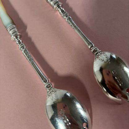 Antique Sterling Silver & Mother Of Pearl Runcible Spoons | Sporks