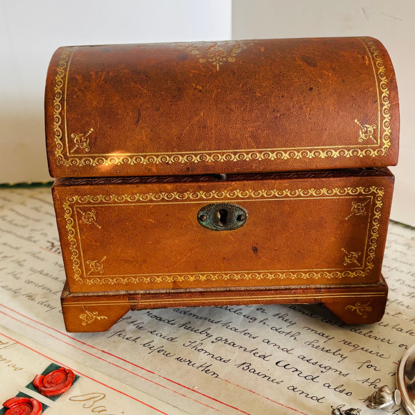 The Mixologist Pete - Vintage Leather Florentine Jewellery Box