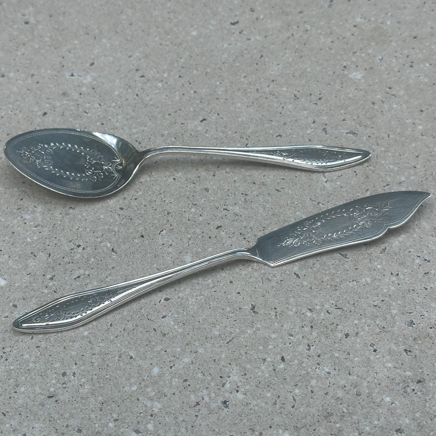 The Headhunter Winnie - Antique Silver Preserves Spoon & Butter Knife