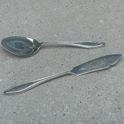 The Headhunter Winnie - Antique Silver Preserves Spoon & Butter Knife