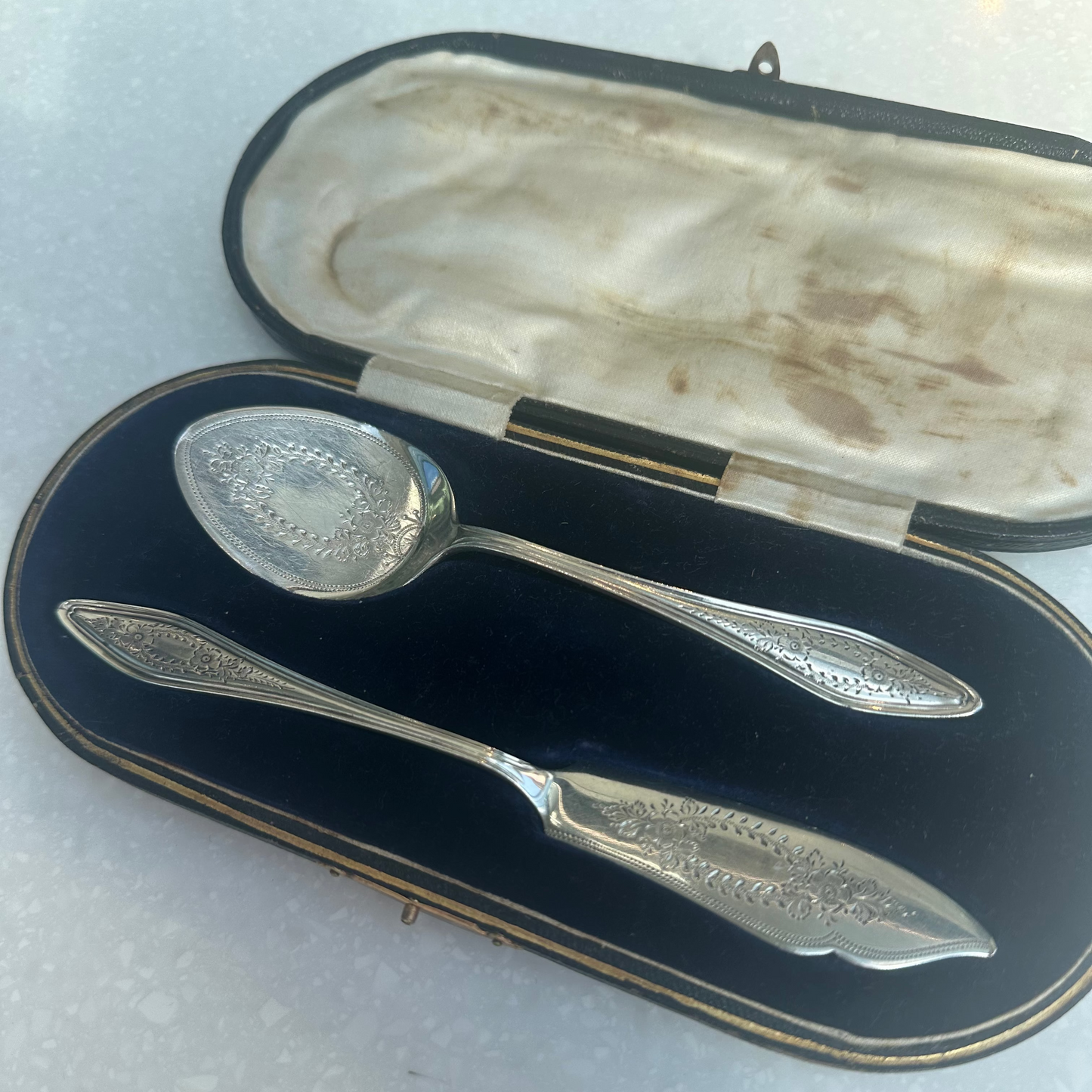The Headhunter Winnie - Antique Silver Preserves Spoon & Butter Knife