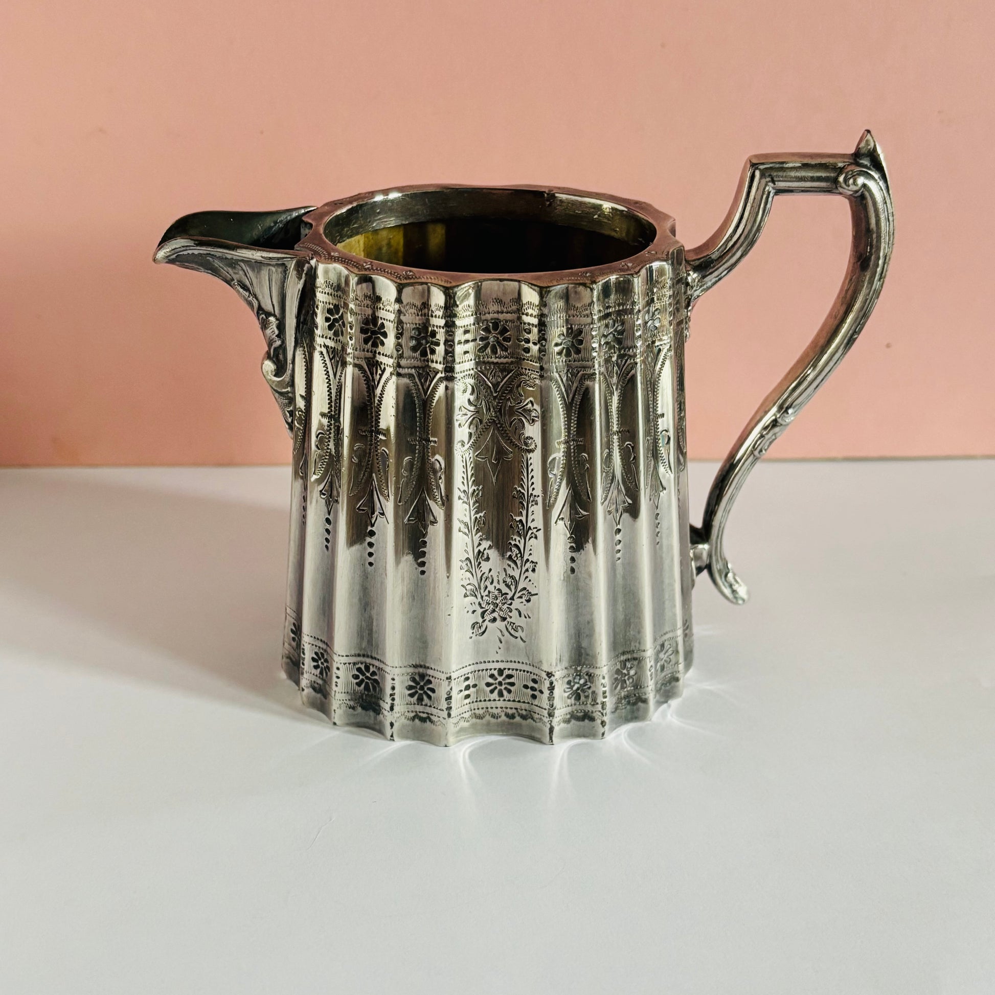Antique Engraved Sliver Plate Creamer