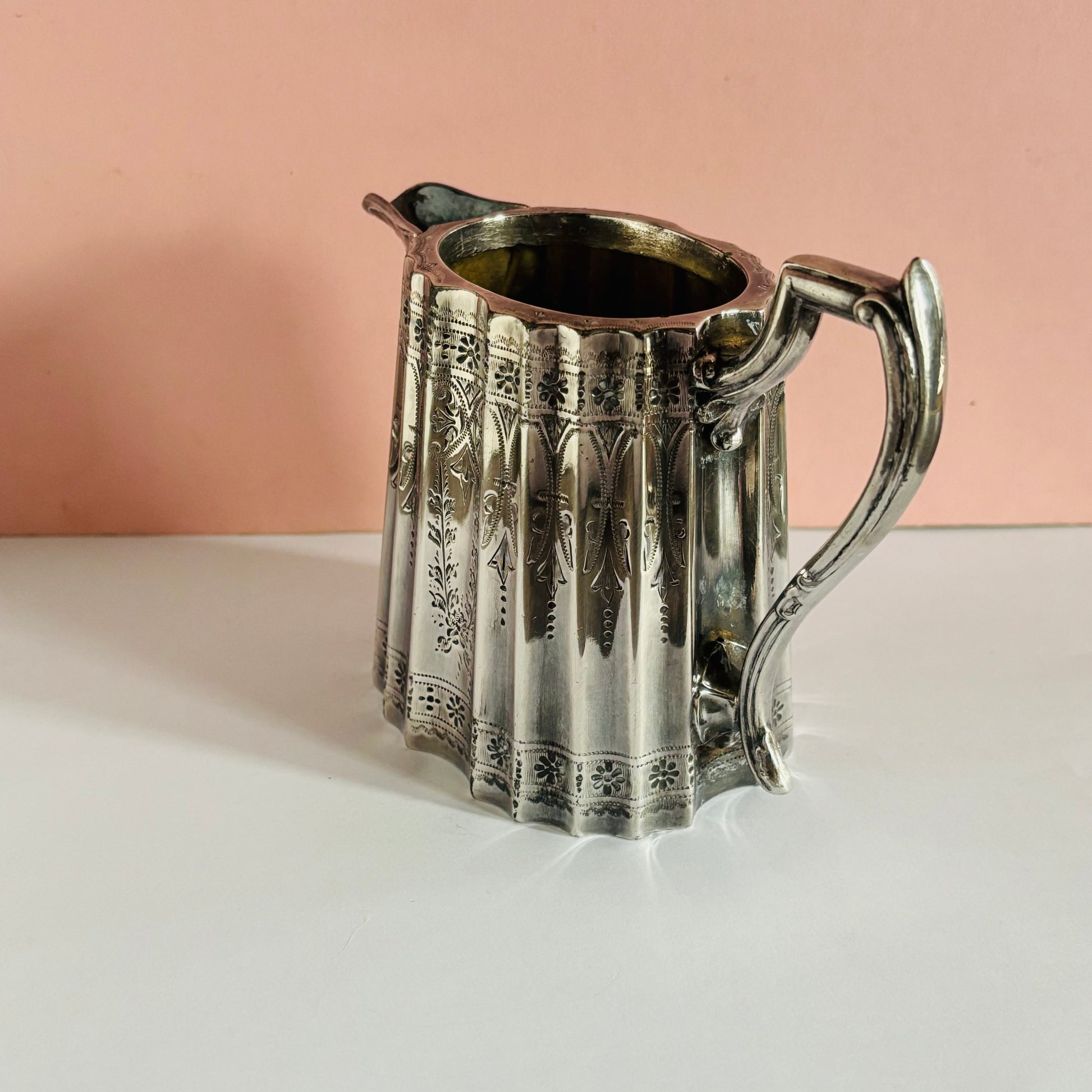 Antique Engraved Sliver Plate Creamer