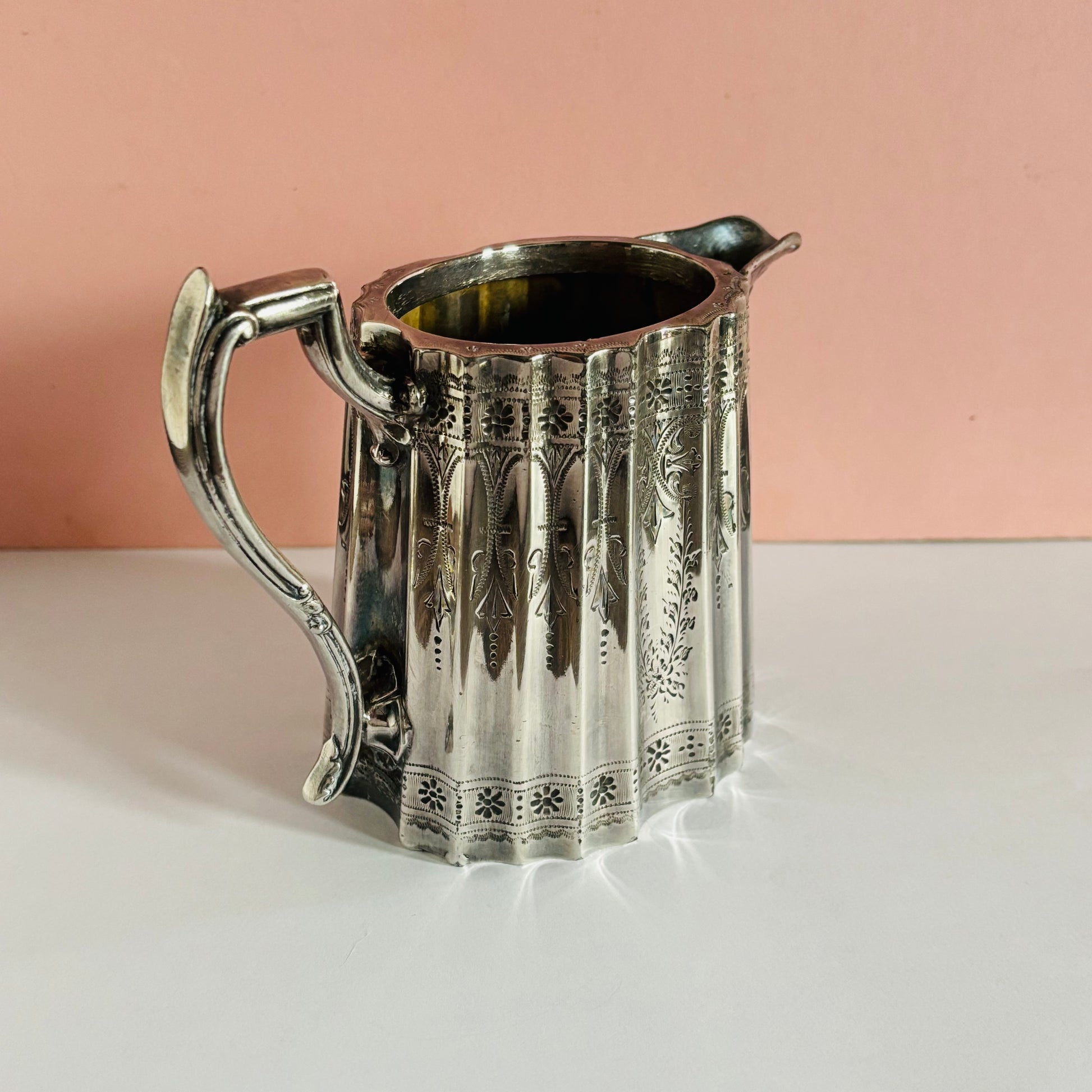 Antique Engraved Sliver Plate Creamer