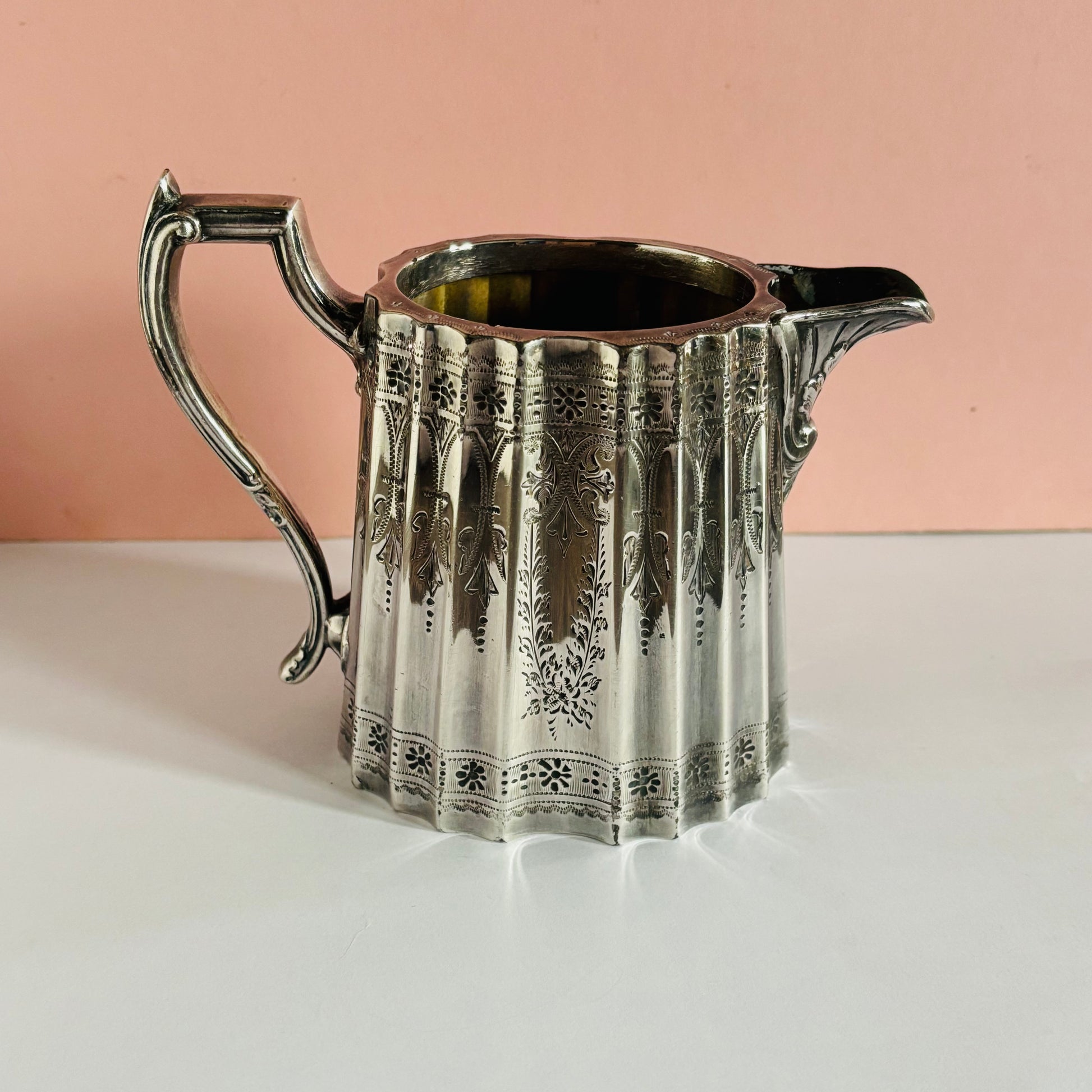 Antique Engraved Sliver Plate Creamer