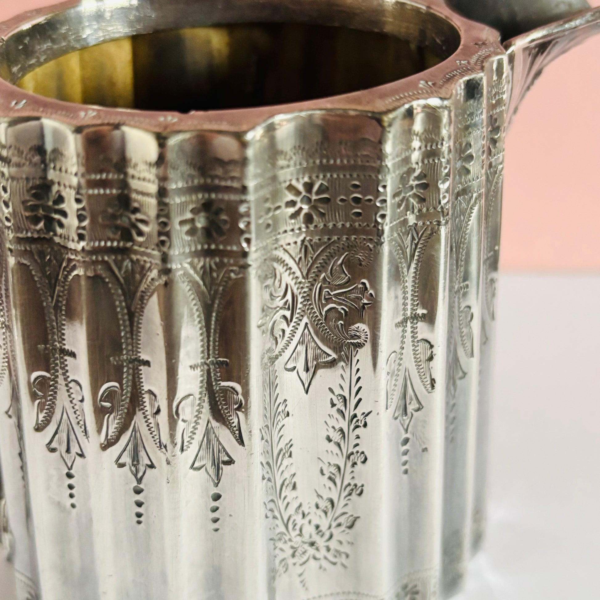 Antique Engraved Sliver Plate Creamer