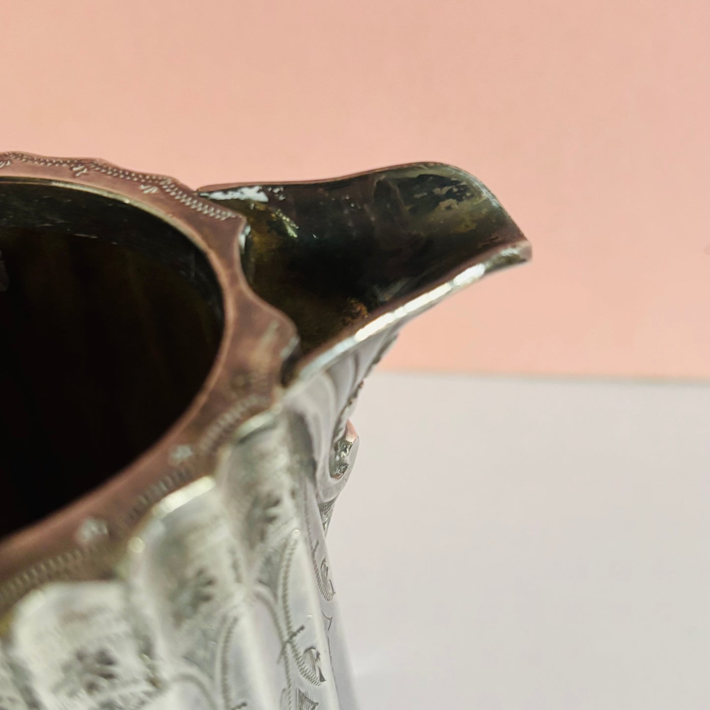 Antique Engraved Sliver Plate Creamer