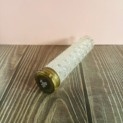 Antique Honeycomb Glass & Enamel Vanity Jar