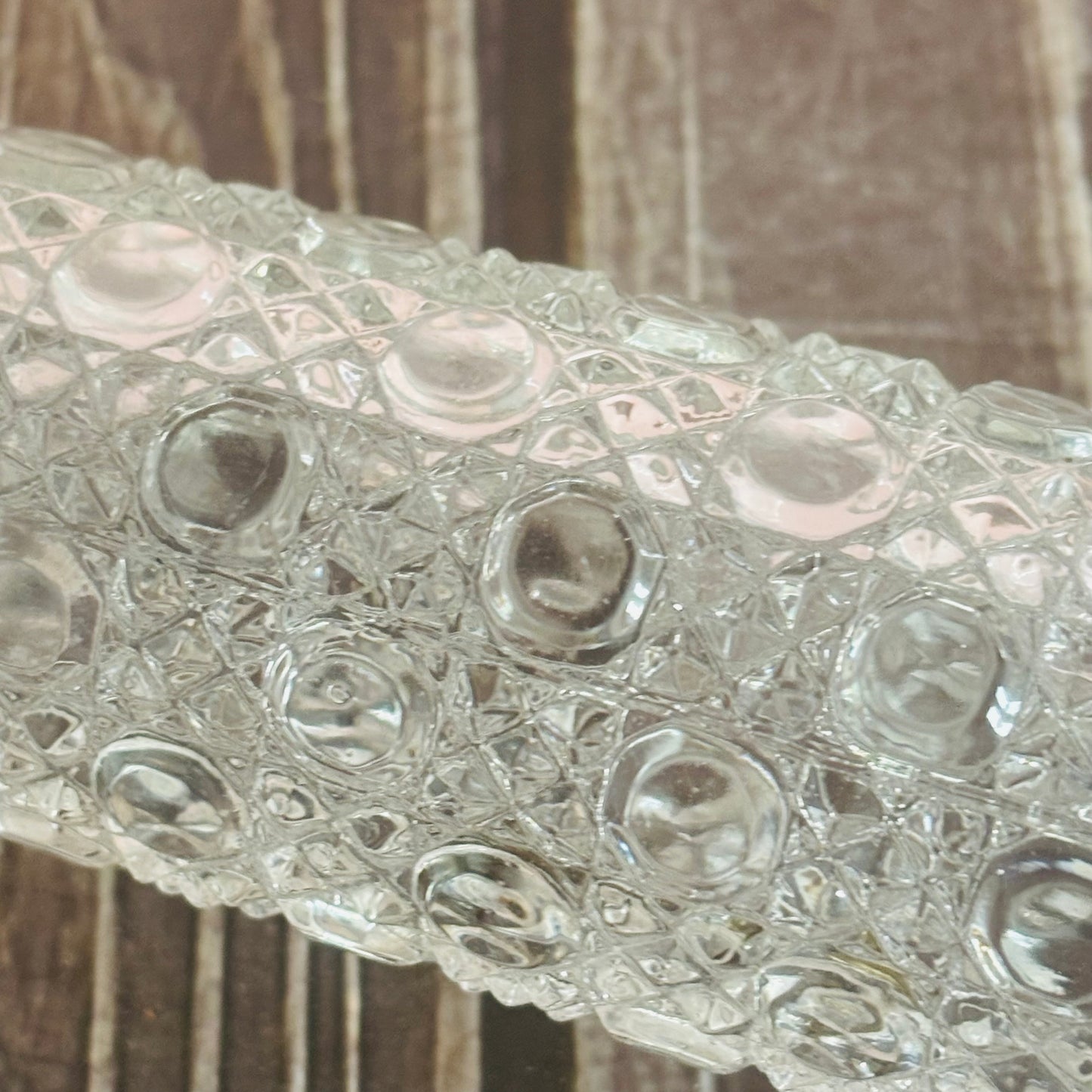 Antique Honeycomb Glass & Enamel Vanity Jar