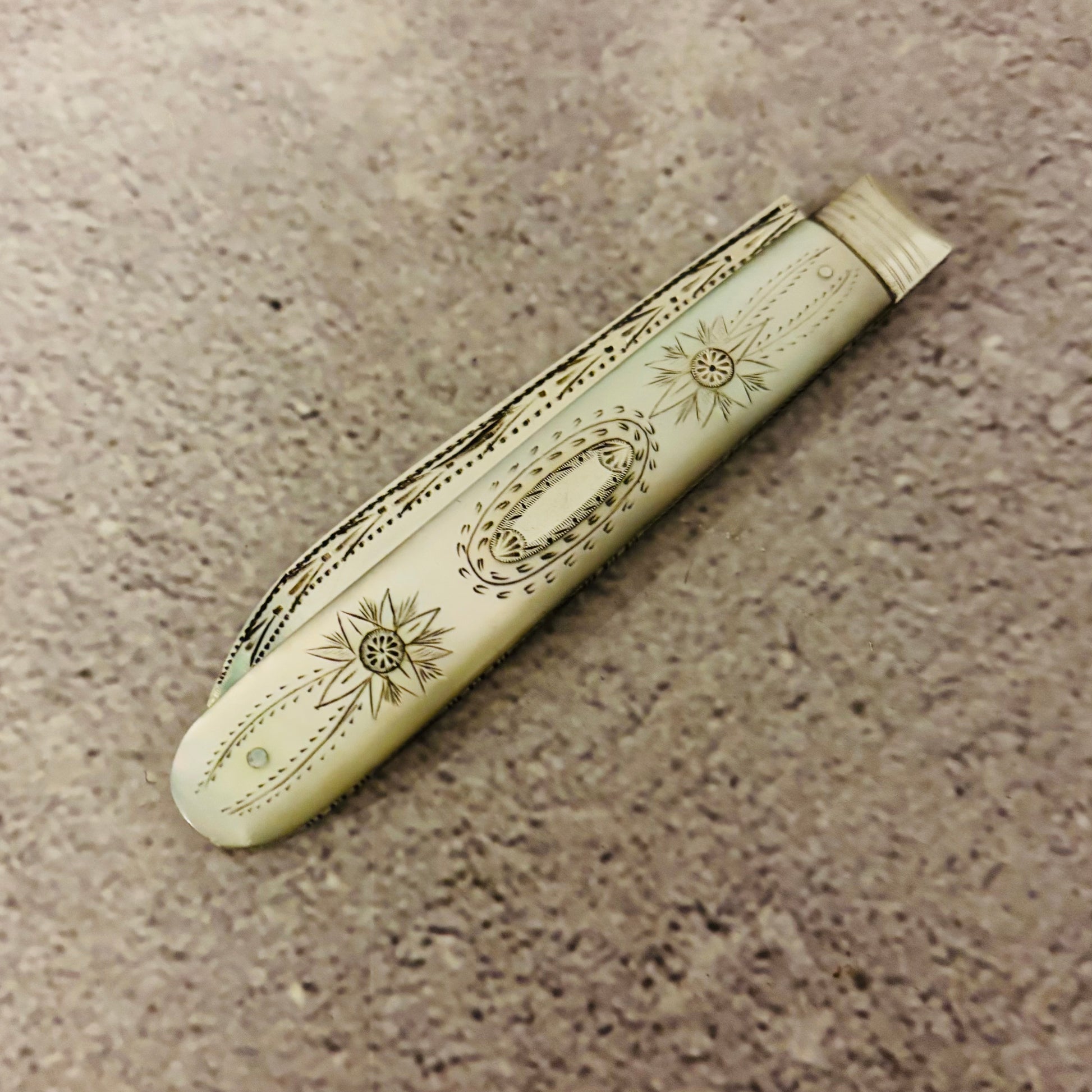 Georgian Silver and Mother of Pearl Fold Fruit Knife 