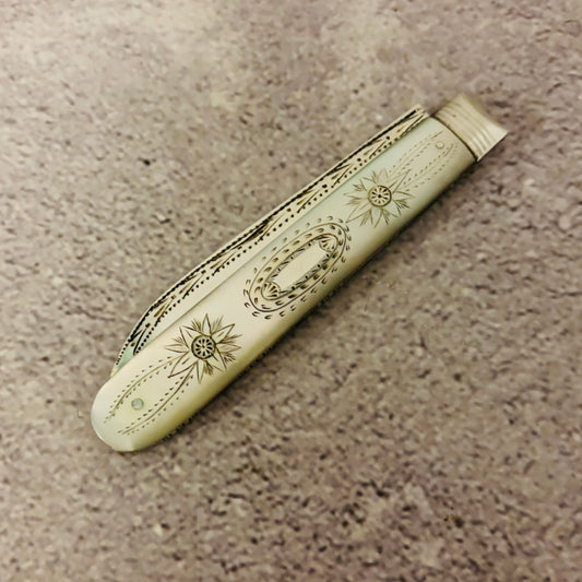 Georgian Silver and Mother of Pearl Fold Fruit Knife 