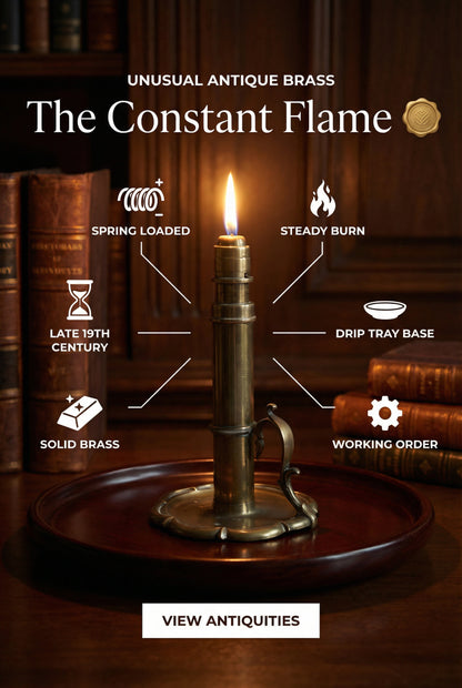 The Director Amy -  Unusual Antique Brass Candlesticks