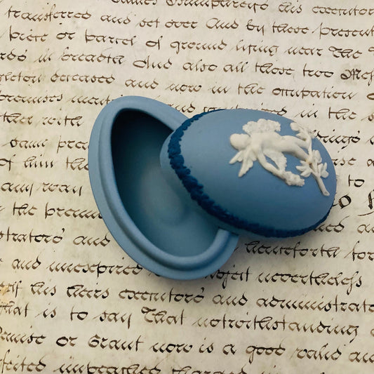 Vintage Wedgwood Jasperware Egg Trinket Box