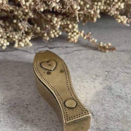 Antique Brass Dutch Coffin Puzzle Snuff Box | Rare Collectors Piece