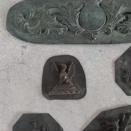 Antique Zinc Moulds Unique Heraldic Designs  | The Urban Vintage Affair