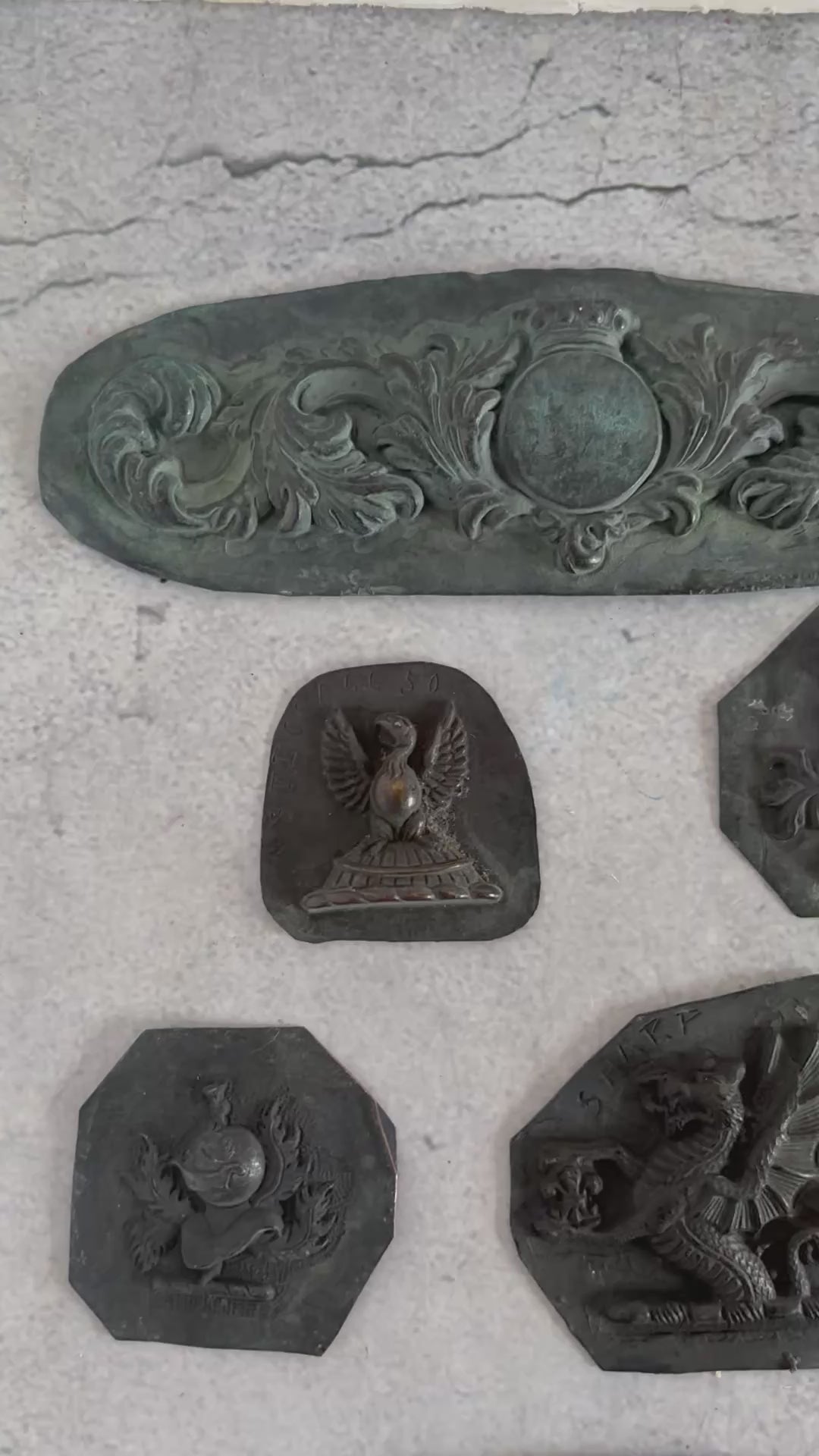 Antique Zinc Moulds Unique Heraldic Designs  | The Urban Vintage Affair