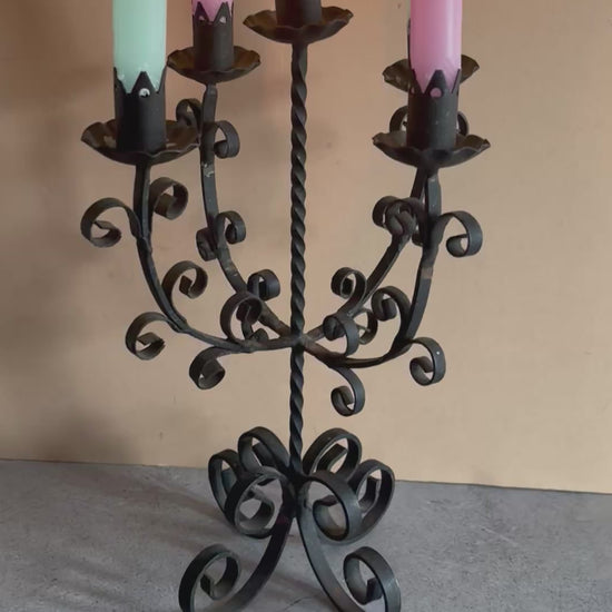 Antique Wrought Iron Candlestick Holder Candelabra | The Urban Vintage Affair