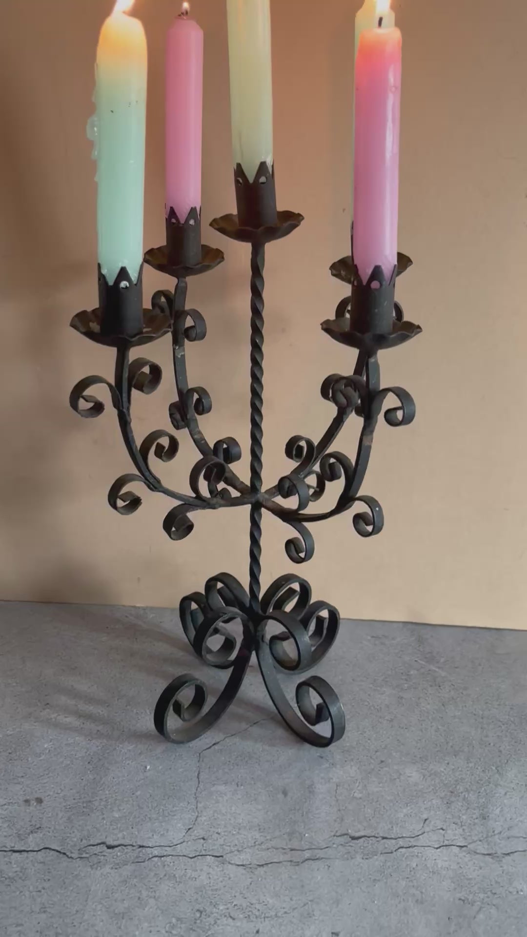 Antique Wrought Iron Candlestick Holder Candelabra | The Urban Vintage Affair