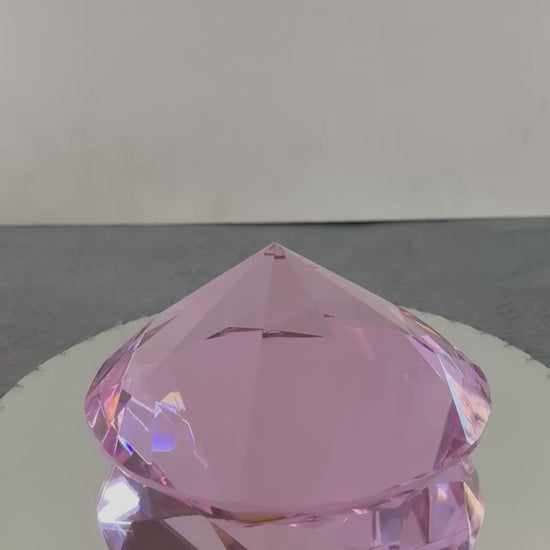 Vintage Pink Crystal Glass Paperweight |The Urban Vintage Affair