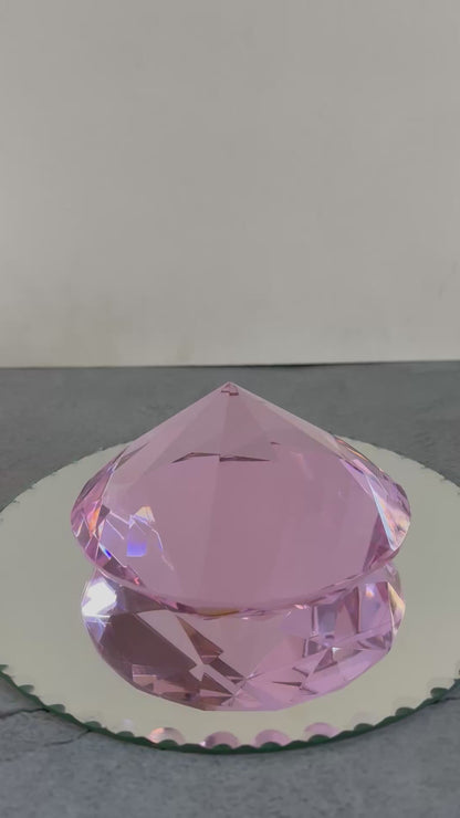 Vintage Pink Crystal Glass Paperweight |The Urban Vintage Affair